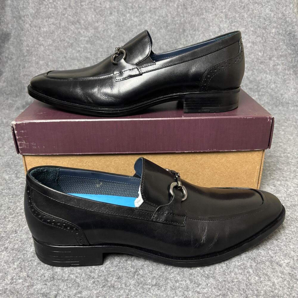 Johnston & Murphy Gibbons Black Leather Bit Loafers Dress Shoes Mens Size 10 US